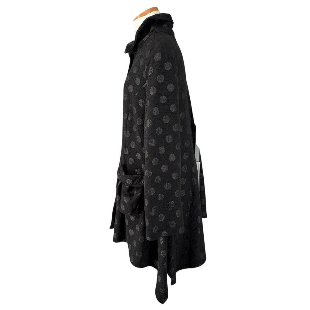 IC by Connie K Minimalist Jacket Womens XL Lagenlook Shirred Collar Polka Dot - Picture 3 of 12